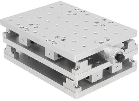 Table de Travail Mobile à 2 Axes en Alliage D'aluminium, établi Manuel à Axes XY pour Machine de Marquage de Gravure avec capacité de élevée Compatible avec Différents Modèles