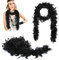 KarneLux Federboa - Kostüm Accessoire für 20er Jahre Style, Charleston Look oder Burlesque - Ideal für Karneval, Fasching, Halloween oder Motto Partys (Schwarz)