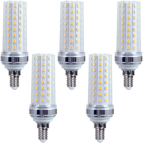 E12 LED Lampadina 20W, AC85-265V, 20W equivalente a 200W alogeno, 5pcs lampadine LED, 2000LM, Angolo di Fascio 360 ° per Illuminazione Domestica(Natural White 4000k)