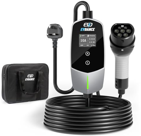 EVDANCE Cargador EV de 3 pines tipo 2, cable de carga para EV y PHEV