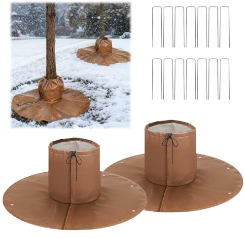 LURICO 2 Piezas Protección Invernal para Raíces de Palmeras, Protección de Plantas de Invierno de Raíces, Cubre Plantas Inviernocubierta para Plantas y Árboles de hasta 30cm de Diámetro, Ø 100cm