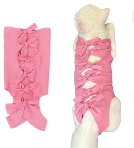 JchEnye Tuta di recupero postoperatoria anti-perdite per gatti con ferite addominali o malattie della pelle, taglia M per gatti da 3 a 6 kg.