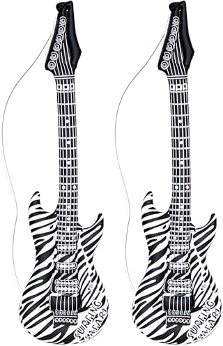 W WIDMANN MILANO Party Fashion - Chitarra gonfiabile, lunghezza circa 105 cm, strumento, chitarra ad aria, festa in maschera, carnevale (Confezione da 2)