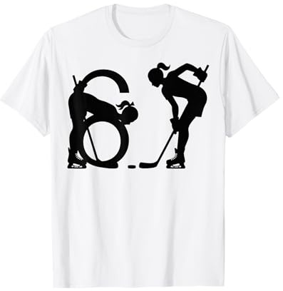 Hockey para niñas 6 7 67 6-7 Six Seven Hockey sobre Hielo Hija Niños Camiseta
