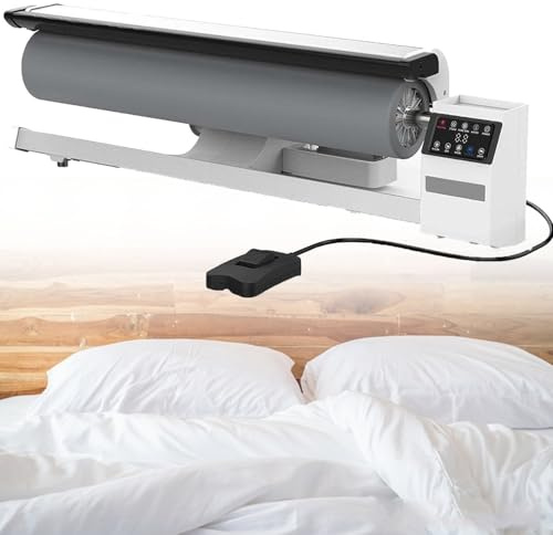 Professionell roterande ångpress, 90 cm kontinuerlig ångstrykmaskin med fotpedal för effektivt hotelllinne och lakan strykning