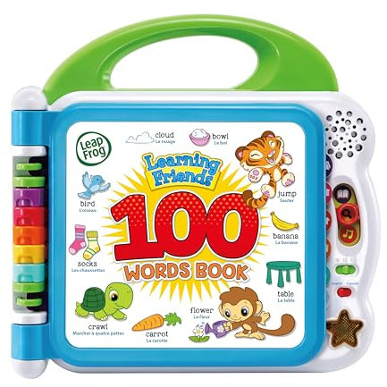 LeapFrog 601503 Learning Friends 100 Words Baby Book Educational and Interactive Bilingual Playbook Toy Toddler and Pre School Boys & Girls 1, 2, 3, 4+ Year Olds, Multi-Colour, One Size