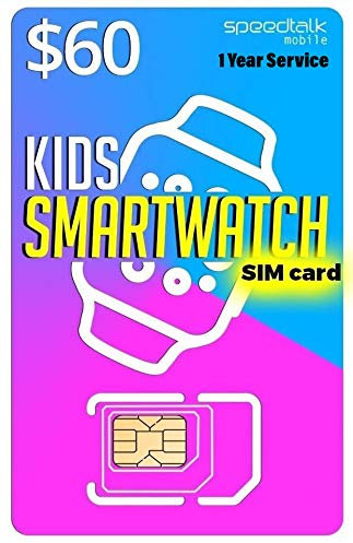 SpeedTalk Mobile Kids Smart Watch SIM Card for 4G LTE GSM Smartwatches and Wearables - 12 Months Service