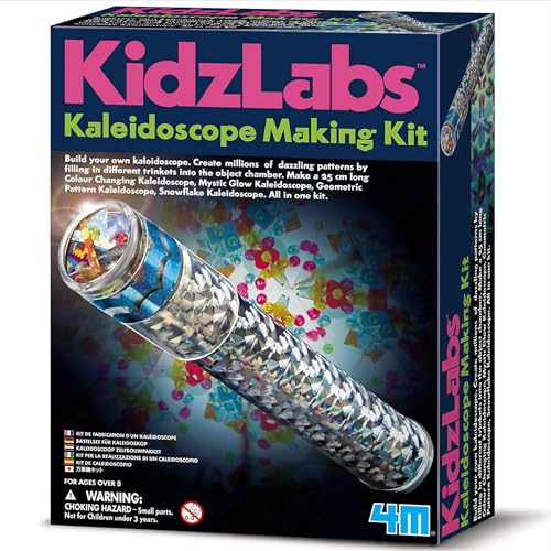 4M KidzLabs Kit de Fabrication d'un Kaléidoscope – Construction d’Instrument Optique – Activité Créative et Scientifique – Jeu Éducatif DIY Enfant