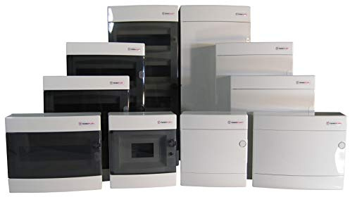 TP Sicherungskasten Verteilerkasten Aufputz für 8-48 Module 1-4 Reihig (12 Module 1-Reihig, Weiß)