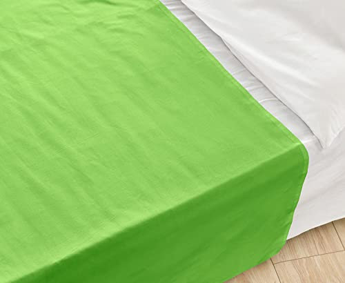 NatureMark Basic Bettlaken - weiches und pflegeleichtes Betttuch aus 100% Baumwolle ohne Gummizug Haustuch viele Größen und Farben Größe: 180x275 cm, Apfel grün