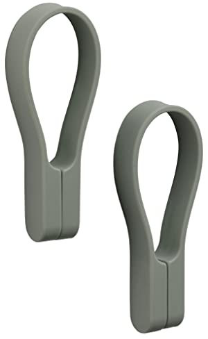 Zone Denmark Loop Handtuchklammern, Handtuchaufhänger, Magnetische Handtuchclips, Klammern/Clips für Handtücher und Geschirrtücher, 9 cm, 2 Stück, Olive Green (Grün)