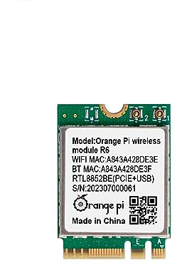 Orange Pi 5 Plus WiFi 6 Module Wireless Card 1201Mbps PCIe Wi-Fi6+BT5.2, Wireless Module R6 Support WiFi Bluetooth Compatible with Orange Pi 5 Plus Singble Board Computers