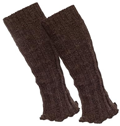 MOUNTREX damvärmare – benvärmare med alpackaull, benvärmare för höst, vinter – benvärmare – en storlek – 1 par, BRUN, 50