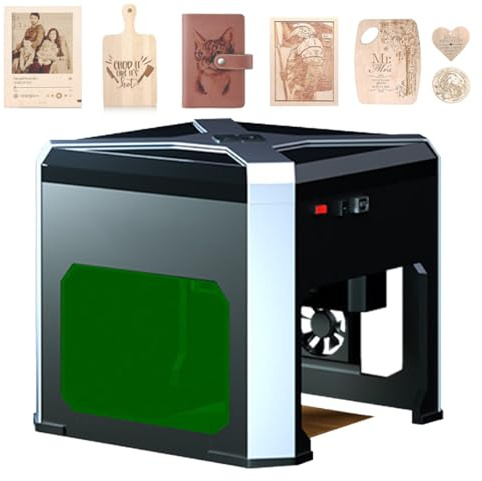 Grabador láser, máquina de corte y grabado láser ultrarrápida para joyería, metal, madera, vinilo, cuero, vidrio, arte de bricolaje, diseño de logotipos, conexión Bluetooth, máquina de grabado