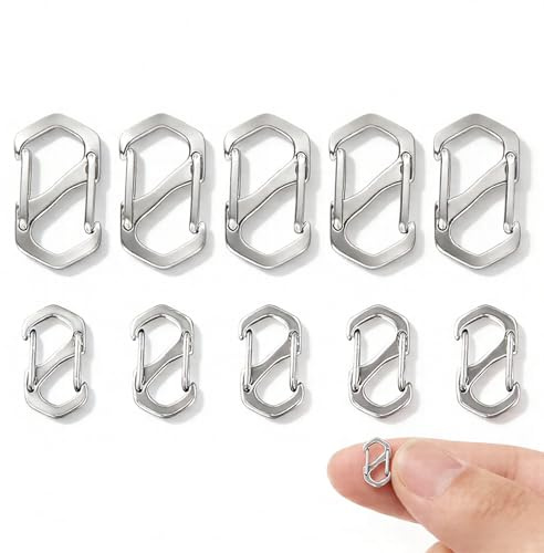8 Cierres de Doble Apertura de Acero Inoxidable, Cierres para Pulseras y Collares, Mini Cierre Metálicos para Joyería, Conectores de Pulsera En Forma De S, Ideal para DIY de Joyas, Plata,12 mm/16 mm