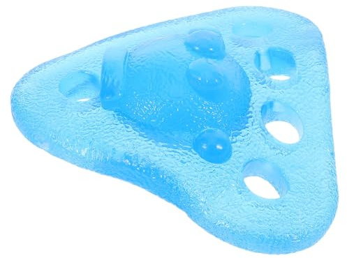 HONMEET Pelota Triangular Tpr de Dedos, Entrenador de Fuerza y Resistencia para Antebrazo, Pelota Antiestrés Portátil Azul Suave para Uso en Oficina y Deporte