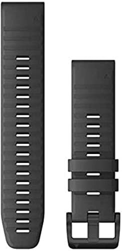 Garmin Quickfit Armband, 22mm, Silikon, Schiefer, passend für Fenix 5/6/7 (außer S- & X-Modelle), Epix, Instinct Serie (außer S-Modelle), Forerunner 745/945/955, MARQ Serie, Quatix 6/7, Descent G1
