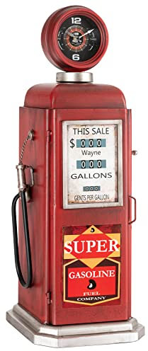 Stagecaptain ZSU-2775 Zapfsäulenuhr mit Regal - Gewicht 3,8 kg - Durchmesser Ziffernblatt 10,5 cm - Frontabdeckung - Zapfsäule mit Uhr und CD DVD Regal - Design Schrank - Gehäuse aus Metall