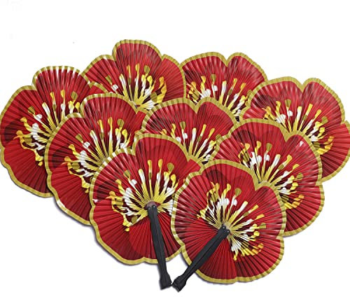 Icelus Lot de 24 éventails en papier Éventail à Main Éventail Mariage Éventail de Poche Éventail Pliant Invité pour Occasions d'été, Fête, Mariages en Plein air, Bricolage, Décoration Murale