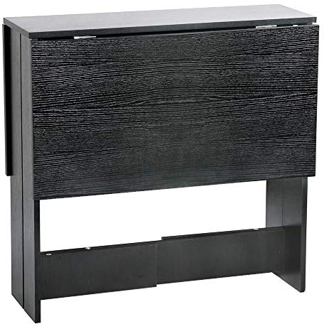 HUOLE Mobiler Klapptisch, Klappbarer Esstisch Geeignet für kleine Räume mit 1 Schublade und 2 Ablagen für Esszimmer und Küche, 103 * 76 * 73,4 cm (schwarz)