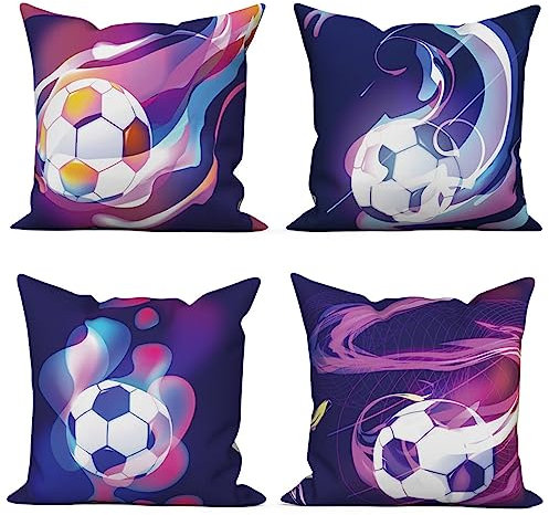 ZANHOG Kissenbezug 65x65cm 4 Stück Zierkissenbezüge Lila Abstract Kissenbezüge Samt Beidseitiger Druck Kissenhülle mit Vertecktem Reißverschluss für Sofa Stuhl Garten Lounge Kissen