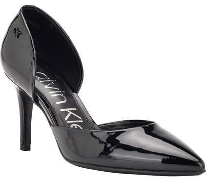 Calvin Klein Women's Gloria Pump, Black Patent 002, 4 UK