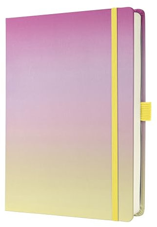 SIGEL JB101 Notizbuch Bullet Journal Jolie, Dot-Lineatur, dickes 120 g Papier, A5+, pink, 200 Seiten, Hardcover mit beschichtetem Stoff, Gradient Icecream, vegan, aus nachhaltigem Papier