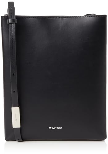 Calvin Klein Damen Crossbody Bag Tasche aus Leder, Schwarz (Black), Einheitsgröße