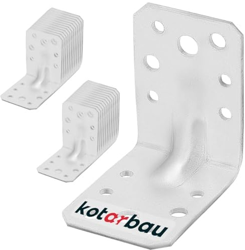 KOTARBAU® 25 Pièces Équerre De Fixation - Acier Galvanisé - 65 x 65 x 45 mm - Argent - Renfort D'Angle Métal - Équerre de Fixation Renforcée - 90 Degrés