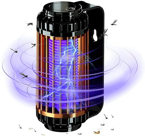 Lampe Anti Moustique, Lampe Moustique Interieur, 3000v 360 ° USB Rechargeable Bionic Mosquito Killer, pour Chambre Jardin Camping arrière Cour