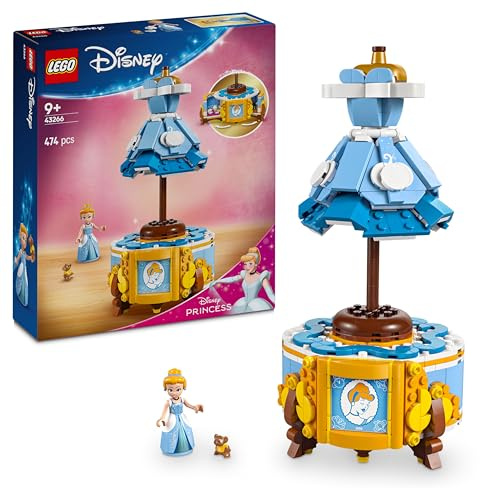LEGO ǀ Disney Princess Cinderellas Kleid, Spielzeug für Jungen und Mädchen ab 9 Jahren - Inkl. EIN Kleiderständer, Cinderella Mini-Puppe und Maus Figur - Kreatives Spielset 43266