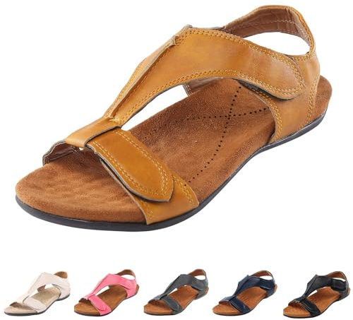 Generisch Sandalia de verano para mujer, pies anchos, zapatos transpirables, informales, ortopédicas, descalzas, zapatos abiertos, sandalias de playa