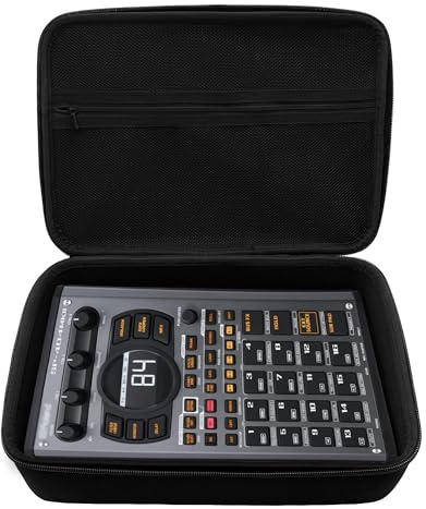 Musiin Audio-Sampler-Hülle, kompatibel mit Roland SP-404MKII, SP-404A, SP-404SX, SP-404, glatte Doppelreißverschlüsse, geräumige Netztasche oben für Zubehör, weicher und bequemer Griff, erleichtert