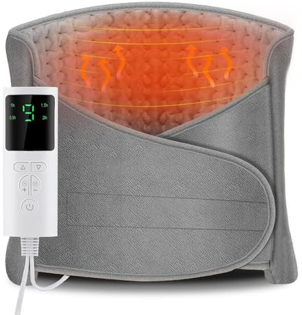 Manta Electrica Lumbar, Almohadilla Térmica con 9 Niveles De Calefacción, 4 Temporizadores Almohadilla Eléctrica Para La Cintura, Almohadilla Térmica Para Cintura para Lumbar, Abdomen y Espalda
