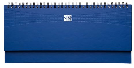 LEIVESTE - Planner Settimanale Scrivania 2026, Agenda Calendario da Tavolo Gennaio-Dicembre, Copertina Rigida, Rilegatura a Spirale, Formato 30x15 cm, Organizzatore Ufficio e Casa (Royal)