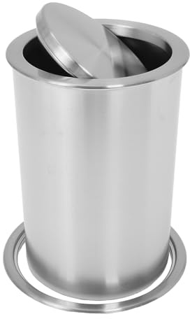Gadpiparty Cubo de Basura Empotrable de Acero Inoxidable para Encimera con Tapa Abatible y Mecanismo Silencioso 3 Piezas Adecuado para Cocina Baño y Espacios Reducidos