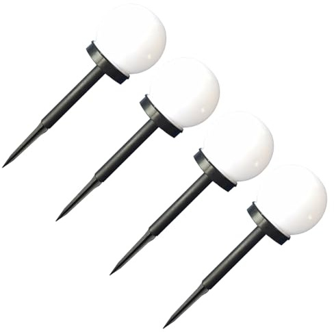 Artibetter Lampade Solari a Sfera da Giardino Bianche 4 Pezzi per Esterni