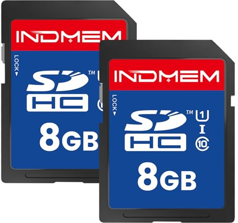 SD Card 8GB, SD Memory Card 8GB UHS-I SDHC U1 Class 10, High Speed Card for Digital Camera, Computer, Trail Camera 2 Packs