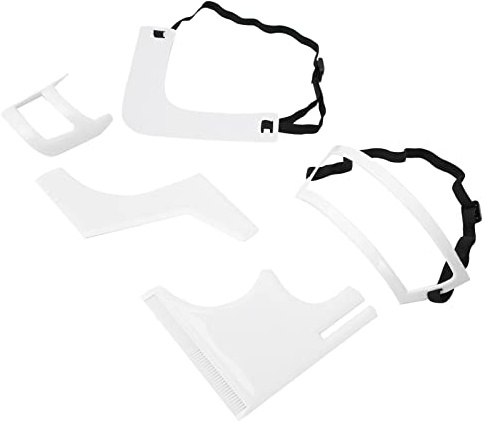 Generic Set per lo Styling della Barba Modelli Durevoli per la Cura Dell'attaccatura dei Capelli per Uomo Kit Flessibile per Modellare la Barba Viaggio, Plastica Bianca, 5 Pezzi