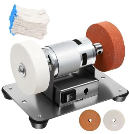 Mini smerigliatrice da banco, levigatrice elettrica for smerigliatrice da banco, sistema artigianale con tampone for lucidatrice da tavolo a velocità regolabile, for la realizzazione di coltelli