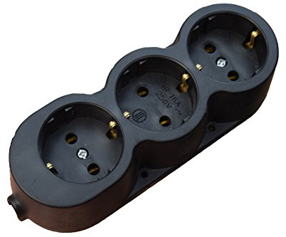 Multipresa a 3 o 4 posti, resistente agli urti; prodotto in UE, senza fili, 250.00V