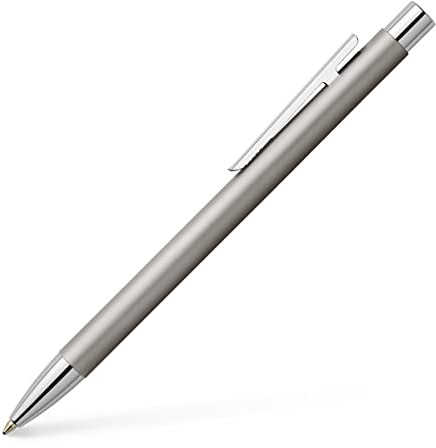Faber-Castell 342120 - Kugelschreiber Neo Slim Edelstahl, Minenstärke M, silber matt
