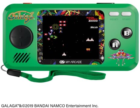 My Arcade Galaga Mini Arcade Games Console - Pocket Player Table Top Arcade Machine, Portable Handheld Game, Retro Gaming Console, Mini Retro Games Machines for Kids & Adults