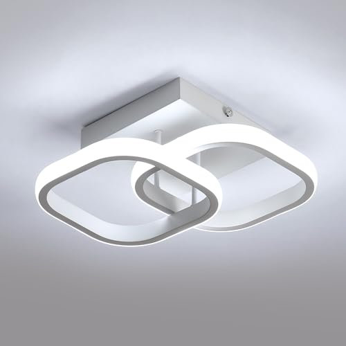Osairous Plafoniera LED Soffitto Moderna, 22W 2550LM Lampada da Soffitto LED Quadrata, Lampadario Acrilico Bianca Soggiorno per Camera da Letto Corridoio Cucina, Bianco Freddo 6500K, 29CM