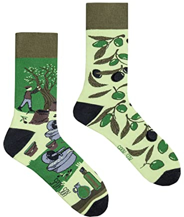 Spox Sox - calcetines coloridos, divertidos y extravagantes - un regalo divertido, 36-39, Olivos