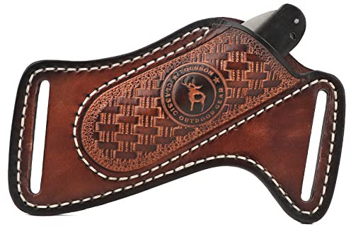 TOURBON Taschenmesserscheide aus Leder für Gürtel EDC Holster Taschenmesser Werkzeugtasche Handgemachtes Geschenk für Männer