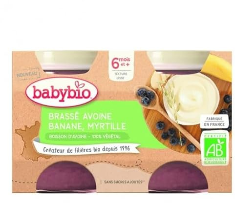 Babybio brassé avoine banane myrtille dès 6 mois 2x130g