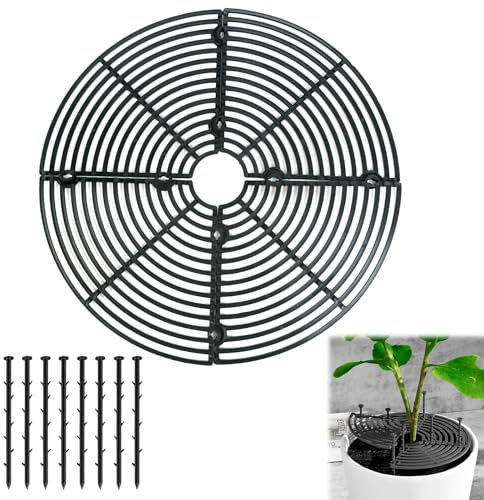 Protector de Macetas con Estacas Profundas para Plantas - Protección Ajustable para Macetas de 30cm - Evita Desentierros por Niños y Mascotas - Material Resistente - Fácil Instalación y Mantenimiento