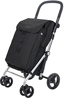 Carlett - Pack Classic Family | Carro de la Compra Plegable con Gancho de Regalo | Carrito de Supermercado Resistente | 4 Ruedas |Gran Capacidad 64L |Negro