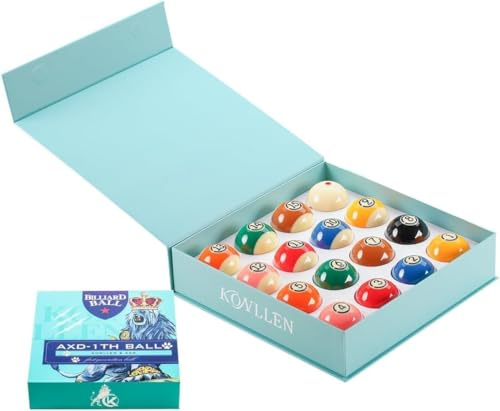 KONLLEN AXD-1TH Billardbälle Billardtischzubehör 5,4 cm (2 1/4 Zoll), Regulationsgröße 16, Billardbälle Billard-Set